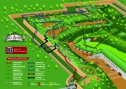plan du parc vanciaventure parcours accrobranches dans un fort au nord de Lyon